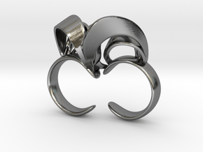 Ribbon Double Ring 7/8 in Polished Silver