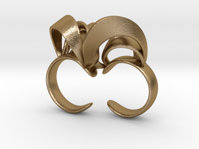 Ribbon Double Ring 6/7  in Polished Gold Steel
