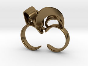 Ribbon Double Ring 7/8 in Polished Bronze
