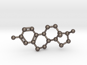 Estrogen (Estradiol) Molecule Pendant BIG in Polished Bronzed Silver Steel