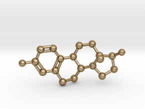 Estrogen (Estradiol) Molecule Pendant BIG in Polished Gold Steel