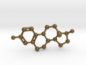 Estrogen (Estradiol) Molecule Pendant BIG in Natural Bronze