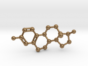 Estrogen (Estradiol) Molecule Pendant BIG in Natural Brass