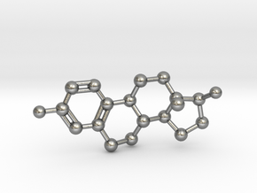 Estrogen (Estradiol) Molecule Pendant BIG in Natural Silver