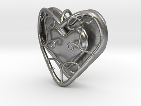Heart Container Pendant in Natural Silver