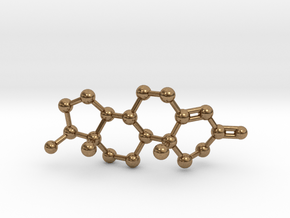 Testosterone Molecule Necklace BIG in Natural Brass