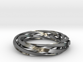 Twist Bracelet (S) in Fine Detail Polished Silver