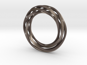 Twist Bracelet (M) in Polished Bronzed Silver Steel