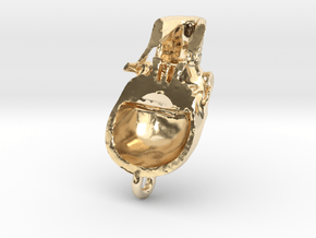 Human skull pendant - 30 mm in 14K Yellow Gold