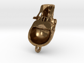 Human skull pendant - 30 mm in Natural Brass