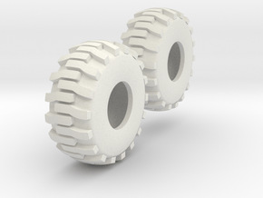 1:64 scale Industrial Tires in White Natural Versatile Plastic