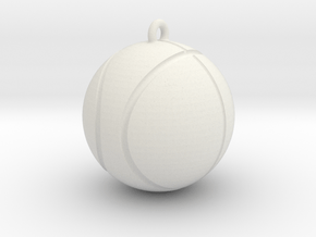 Basketball pendant in White Natural Versatile Plastic