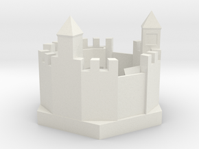 Castle 90mm rev1 in White Natural Versatile Plastic