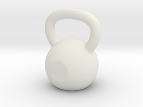 Tiny Kettlebell Pendant in White Natural Versatile Plastic