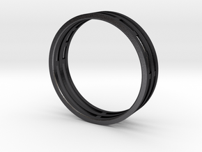 Nice modern ring : symmetrie at work in Polished and Bronzed Black Steel