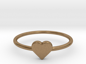 Knuckle Ring with heart, subtle and chic. in Natural Brass