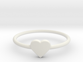 Knuckle Ring with heart, subtle and chic. in White Natural Versatile Plastic