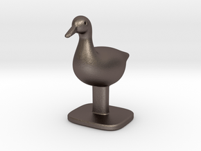 Duck Bird Stand in Polished Bronzed Silver Steel