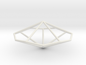 HexagonalTrapezohedron 70mm in White Natural Versatile Plastic