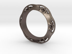 Flower Ring (Size: 7.5) in Polished Bronzed Silver Steel