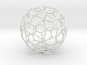 PentagonalHexecontahedron 70mm in White Natural Versatile Plastic