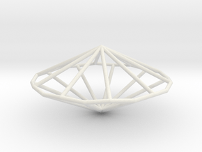 DecagonalTrapezohedron 70mm in White Natural Versatile Plastic