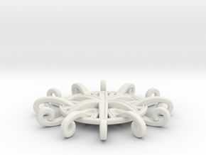 Tentacle Rosette Pendant in White Natural Versatile Plastic