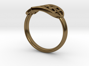 Hamsa Hand Ring in Polished Bronze