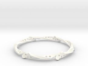 Sine Bar Mobius Bracelet in White Processed Versatile Plastic