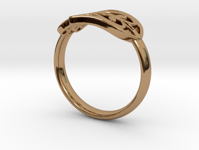 Hamsa Hand Ring in Polished Brass