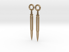 Bullet Earrings in Polished Gold Steel