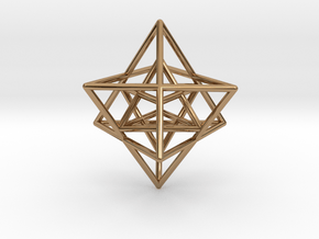 Sacred Geometry: Merkabah2 50mm 2 Nested Star Tetr in Polished Brass