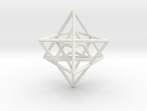 Sacred Geometry: Merkabah2 50mm 2 Nested Star Tetr in White Natural Versatile Plastic
