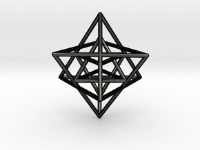 Sacred Geometry: Merkabah2 50mm 2 Nested Star Tetr in Matte Black Steel
