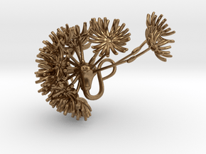 Dandelion pendant in Natural Brass