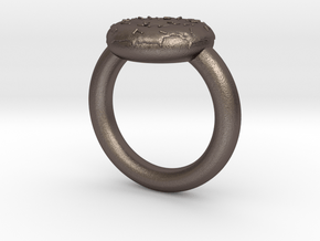 The Glazed Donut Ring (Size 4 and 3/4) in Polished Bronzed Silver Steel
