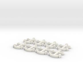 Anchor Buttons in White Natural Versatile Plastic