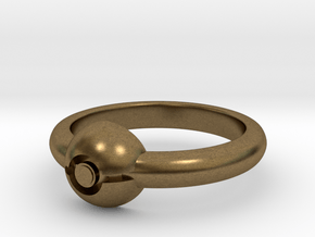 Pokeball Ring-Thin Band (Edit size in description) in Natural Bronze