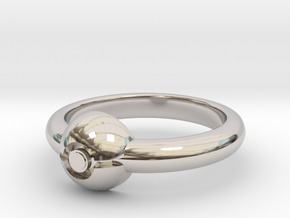 Pokeball Ring-Thin Band (Edit size in description) in Platinum