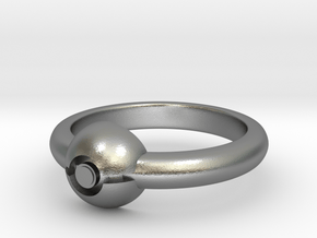 Pokeball Ring-Thin Band (Edit size in description) in Natural Silver