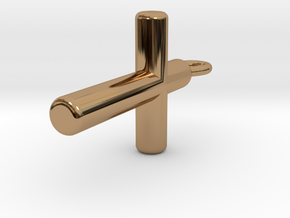 Cylinder Cross Pendant in Polished Brass