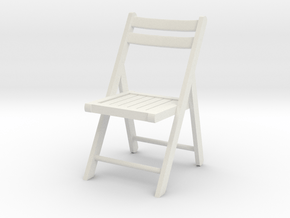 1:24 Wood Folding Chair (Not Full Size) in White Natural Versatile Plastic