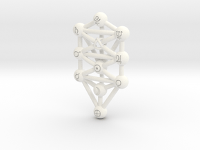 Sephirot (Tree of Life) Pendant in White Processed Versatile Plastic