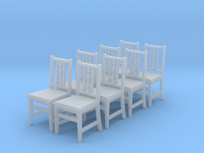 1:48 Arts & Crafts Chair, Set of 8 in Tan Fine Detail Plastic