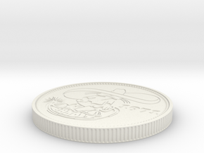 Coin in White Natural Versatile Plastic