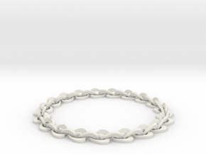 Heart bracelet in White Natural Versatile Plastic