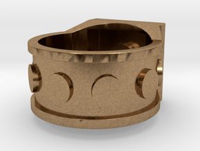 Brick Ring-4 Stud - Size 10 in Natural Brass