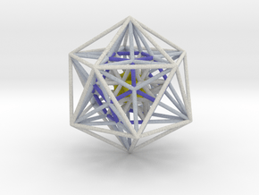 Icosahedron Dodecahedron nest White 100mm in Full Color Sandstone