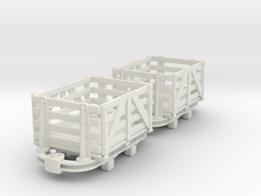 O9 skip with slat sided box body  in White Natural Versatile Plastic
