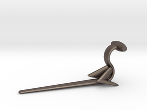 Large Hammerander in Polished Bronzed Silver Steel